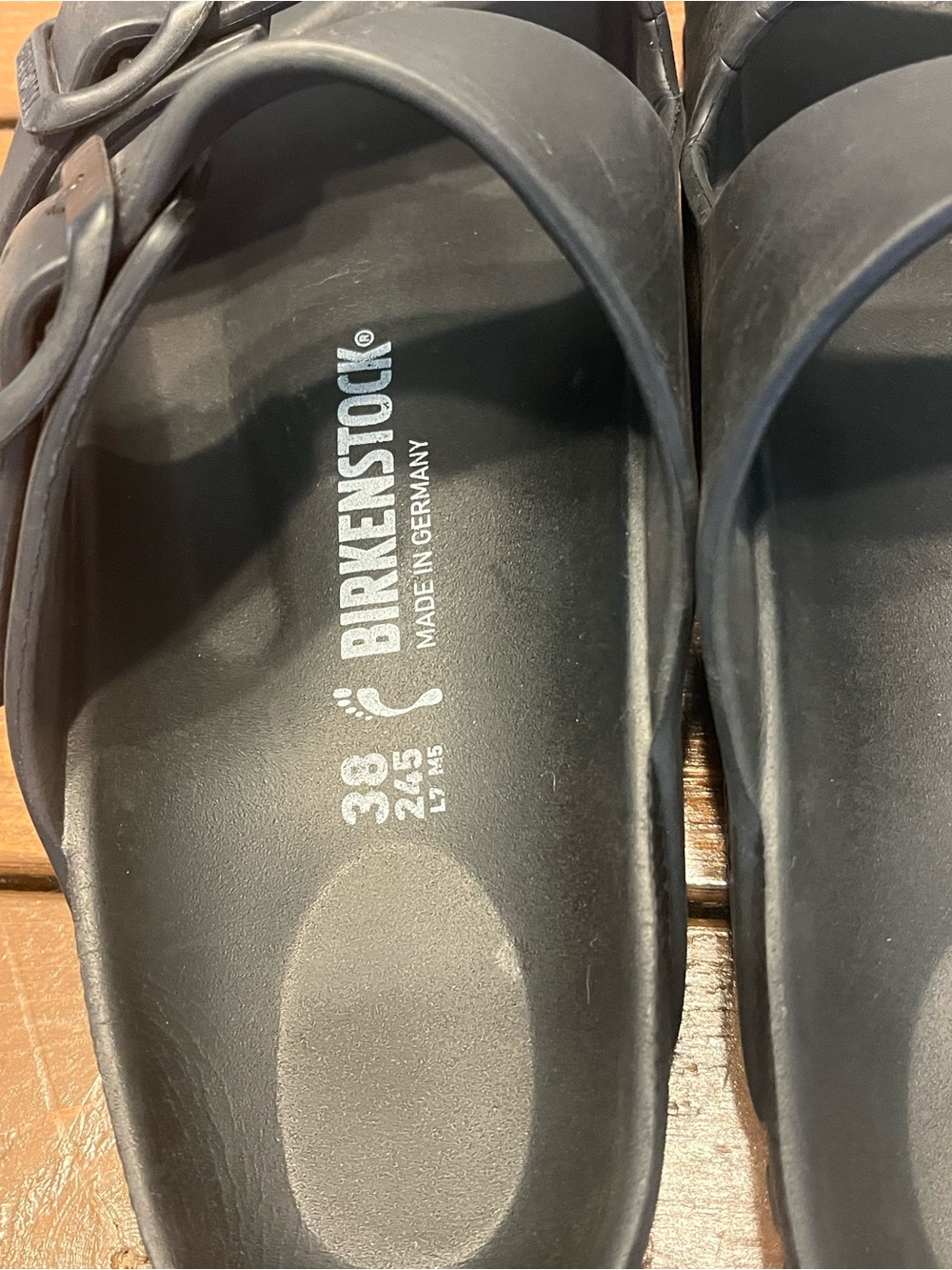 Birkenstock Black Two-Strap EVA Slide Sandals size 38 - Picture 4 of 6